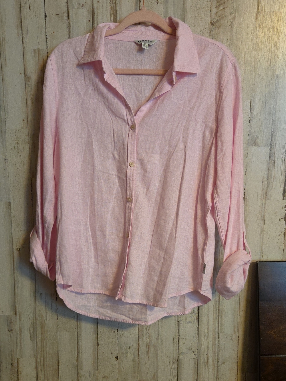 Orvis Pale Pink Linen Button-Front Shirt